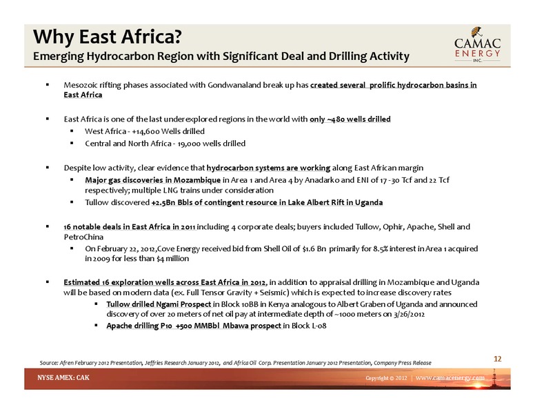 TPH International Exploration Conference – Camac Energy – slide 11