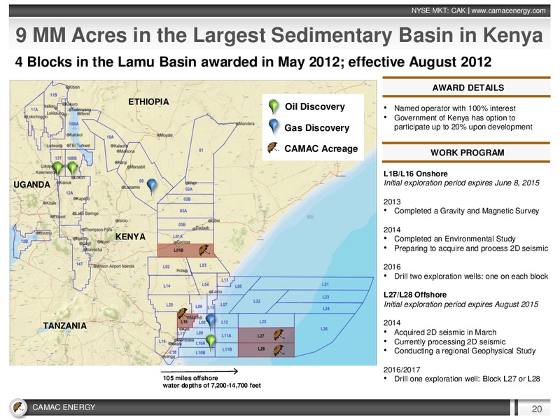 CAMAC Energy Investor Presentation – Erin Energy Corp. – slide 19