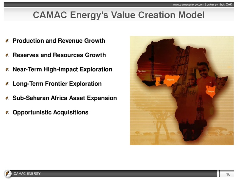 OGIS New York – Camac Energy – slide 15