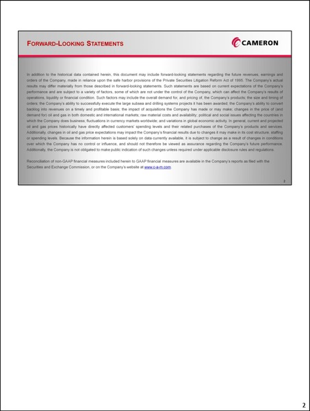 Investor Relations Presentation – Cameron Energy Co – slide 2