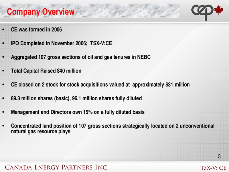 Corporate Presentation – Canada Energy Partners Inc – slide 2