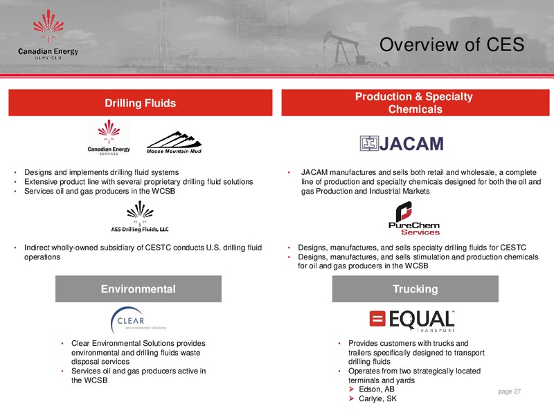 Corporate Investor Presentation – Canadian Energy Services & Technology Corp. – slide 26