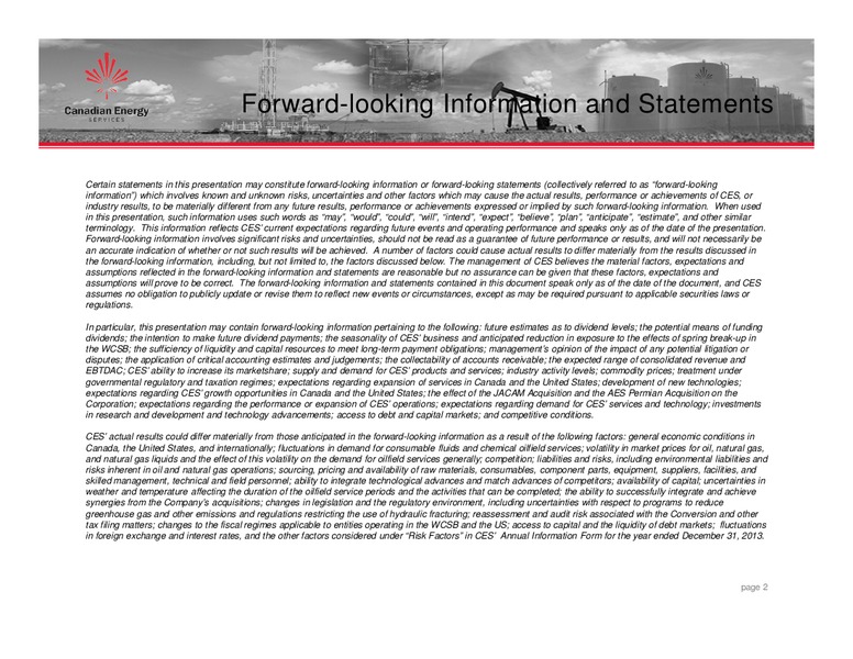 Annual General Meeting – Canadian Energy Services & Technology Corp. – slide 2