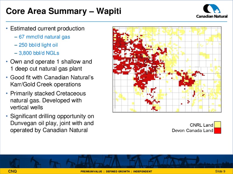 ACQUISITION OF DEVON CANADA'S CONVENTIONAL ASSETS – Canadian Natural Resources Limited (CNRL) – slide 8