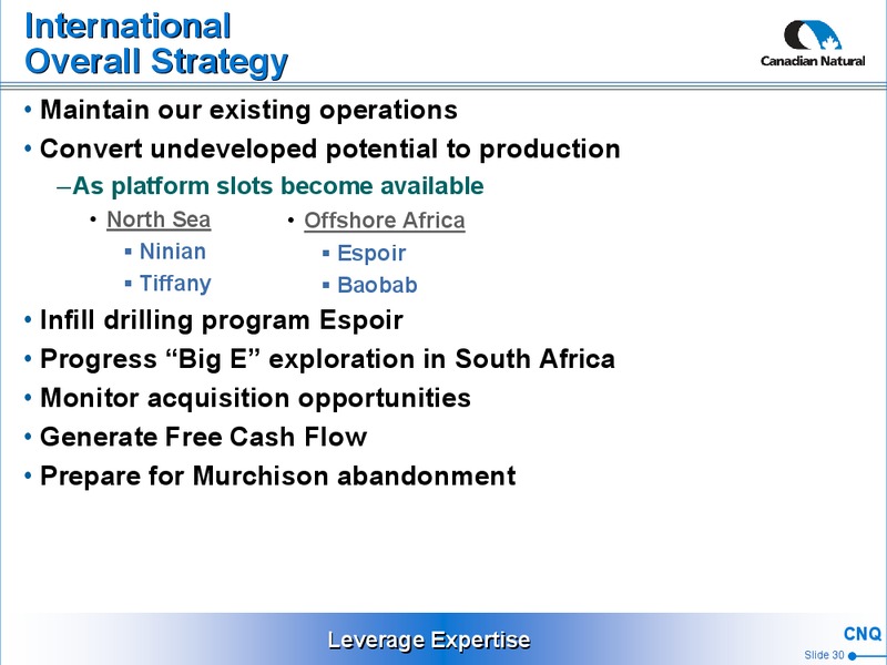 CORPORATE PRESENTATION – Canadian Natural Resources Limited (CNRL) – slide 31