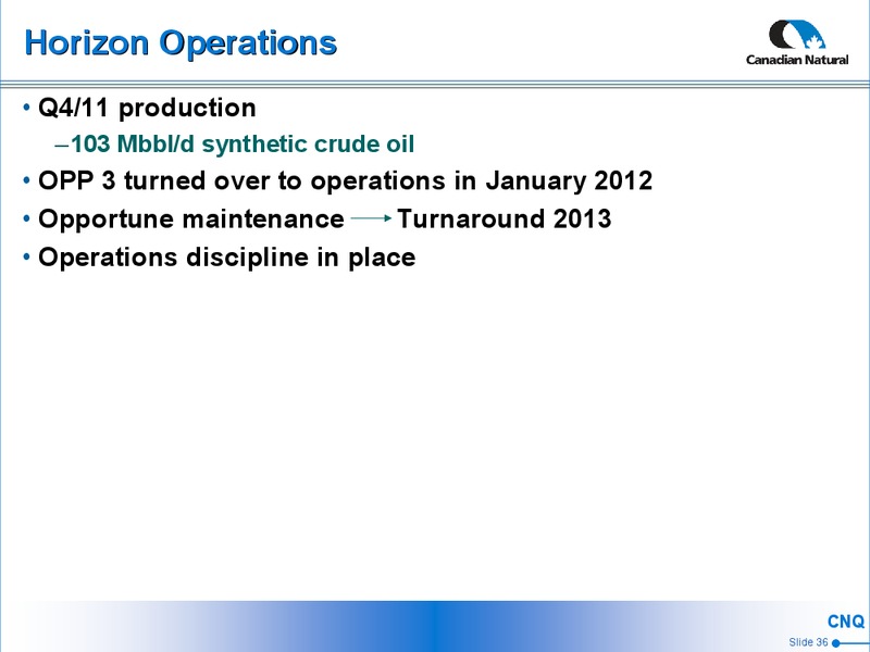 CORPORATE PRESENTATION – Canadian Natural Resources Limited (CNRL) – slide 37