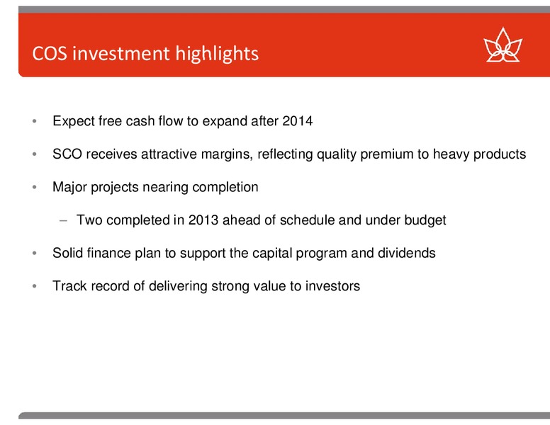 TD SECURITIES LONDON ENERGY CONFERENCE – Canadian Oil Sands Limited – slide 23