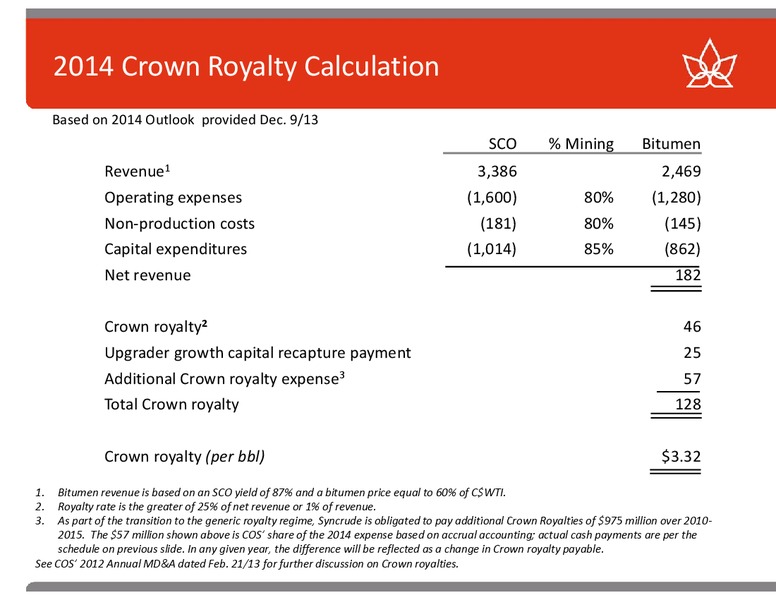 TD SECURITIES LONDON ENERGY CONFERENCE – Canadian Oil Sands Limited – slide 39