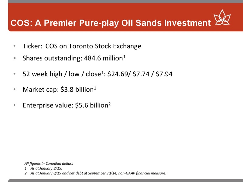 TD SECURITIES LONDON ENERGY CONFERENCE – Canadian Oil Sands Limited – slide 17
