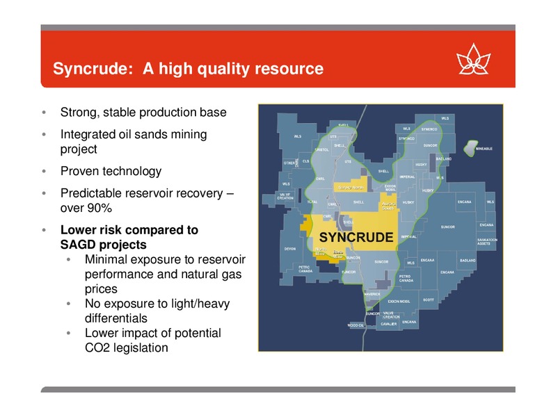 TD SECURITIES ENERGY CONFERENCE – Canadian Oil Sands Limited – slide 3