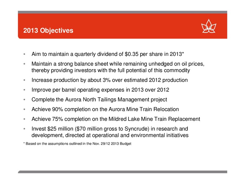 TD SECURITIES ENERGY CONFERENCE – Canadian Oil Sands Limited – slide 7