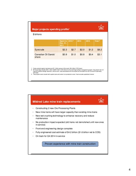 MACQUARIE CAPITAL MARKETS HEAVY OIL & OIL SANDS CORPORATE DAY – Canadian Oil Sands Limited – slide 7