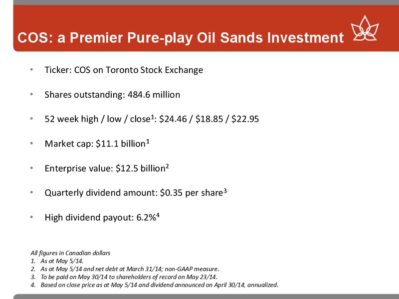 Barclays Americas Select Franchise Conference 2014 – Canadian Oil Sands Limited – slide 27