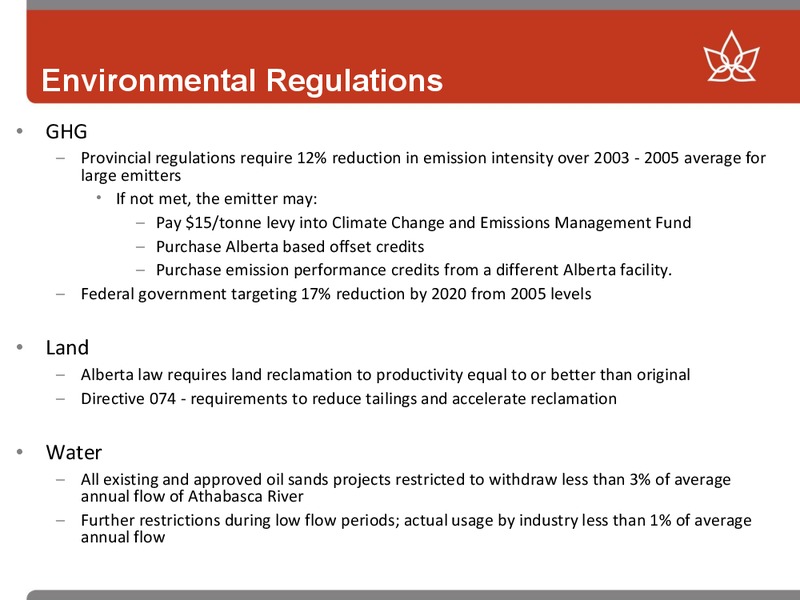 CANACCORD GENUITY INVESTOR MEETINGS – Canadian Oil Sands Limited – slide 32