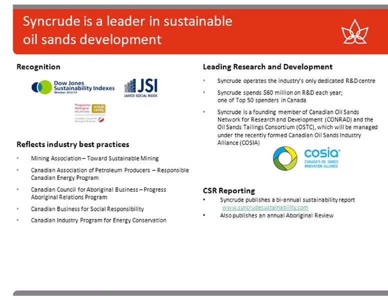 BARCLAYS CEO ENERGY POWER CONFERENCE – Canadian Oil Sands Limited – slide 30