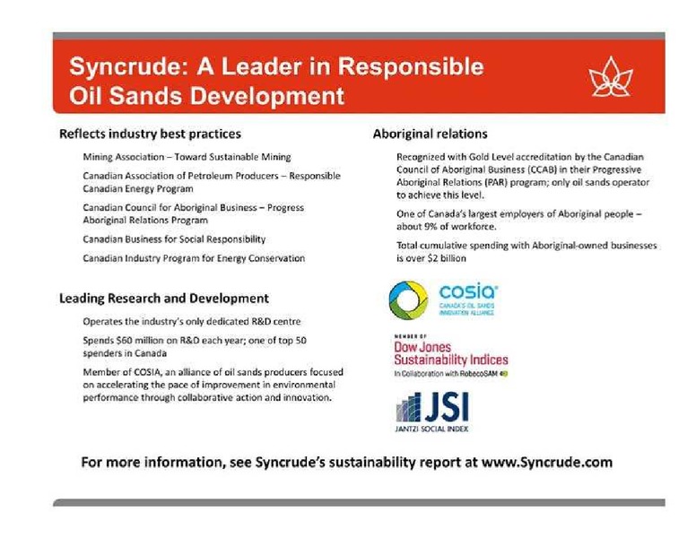 CANACCORD GENUITY GLOBAL RESOURCES CONFERENCE – Canadian Oil Sands Limited – slide 26