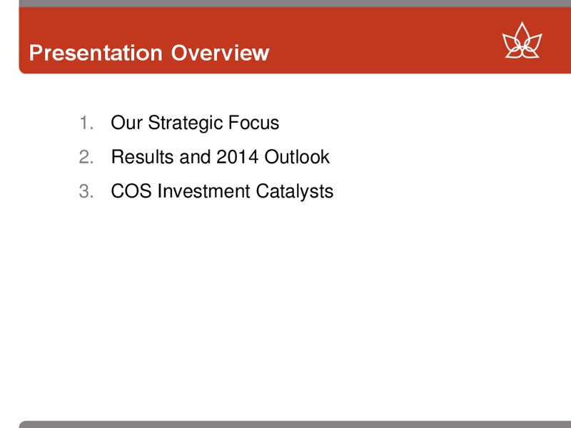 Annual General Meeting – Canadian Oil Sands Limited – slide 2