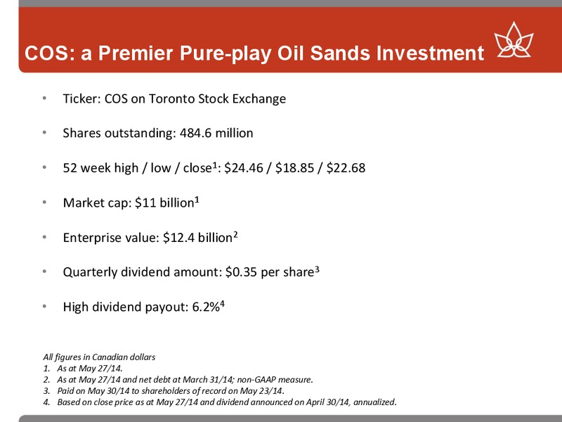 Canaccord Genuity Investor Meetings – Canadian Oil Sands Limited – slide 27