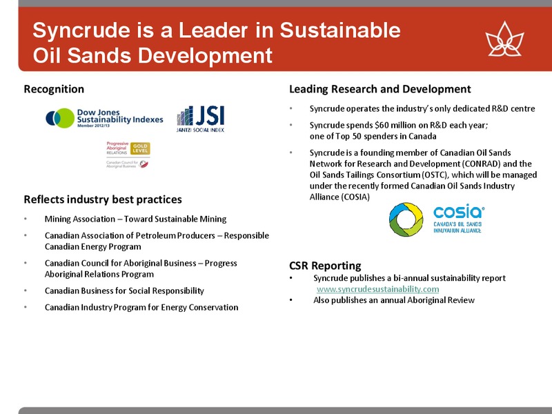 Canaccord Genuity Investor Meetings – Canadian Oil Sands Limited – slide 30