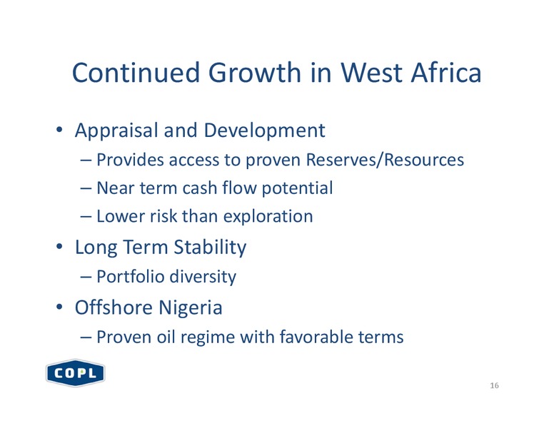 Investor Presentation – Canadian Overseas Petroleum Ltd – slide 15