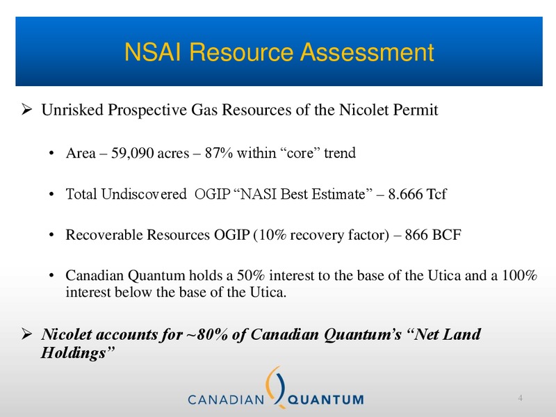 Investor Presentation – Canadian Quantum Energy Corp. – slide 4