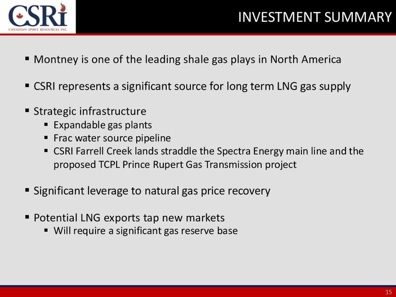 Corporate Presentation – Canadian Spirit Resources Inc. – slide 14