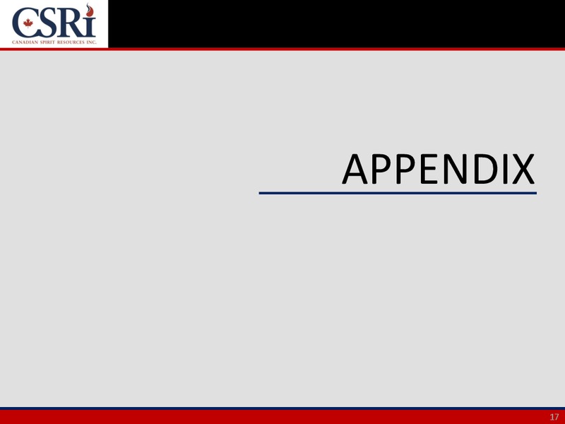 Corporate Presentation – Canadian Spirit Resources Inc. – slide 16