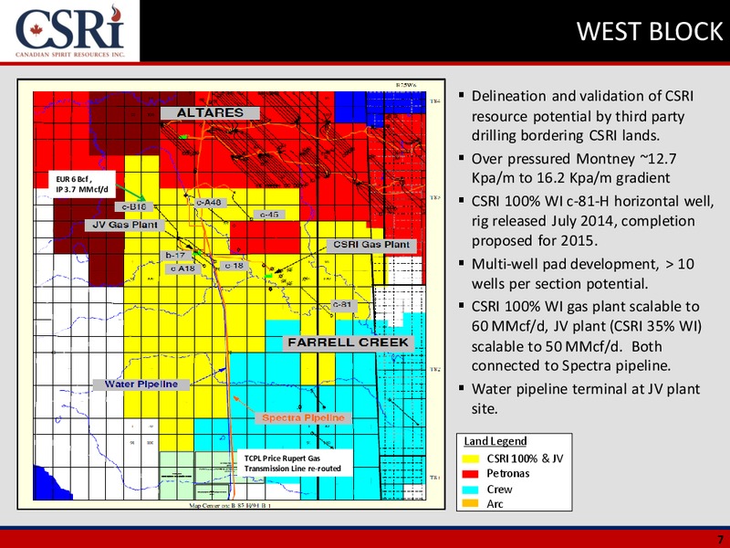 FEBRUARY 2015 CORPORATE PRESENTATION – Canadian Spirit Resources Inc. – slide 6