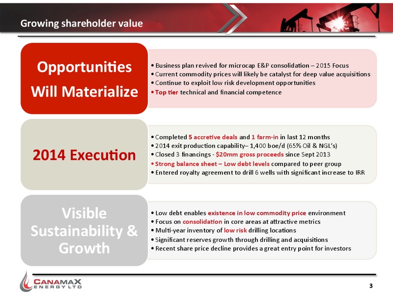 CORPORATE PRESENTATION – Canamax Energy Ltd. – slide 2