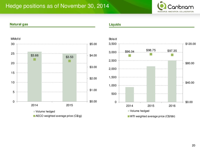 INVESTOR PRESENTATION – Canbriam Energy – slide 20