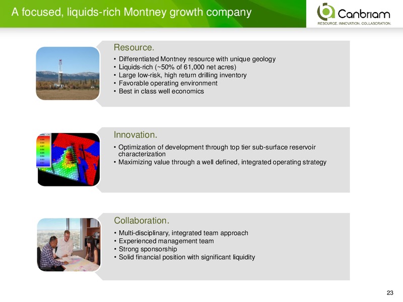 INVESTOR PRESENTATION – Canbriam Energy – slide 23