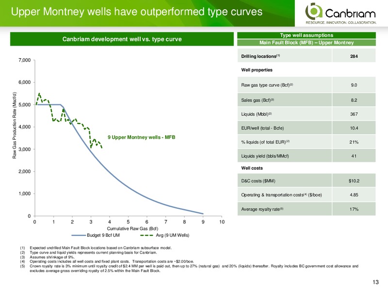 INVESTOR PRESENTATION – Canbriam Energy – slide 13