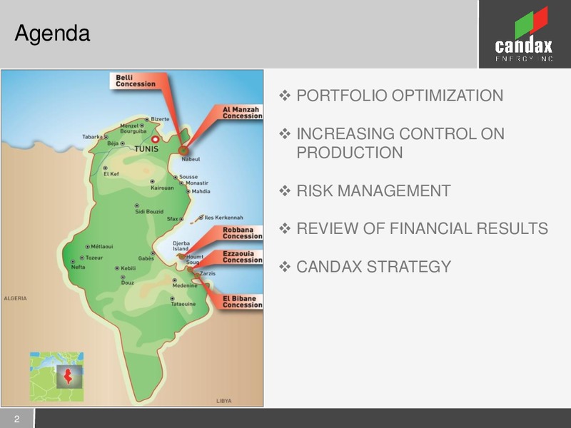 INVESTOR PRESENTATION – Candax Energy Inc. – slide 2