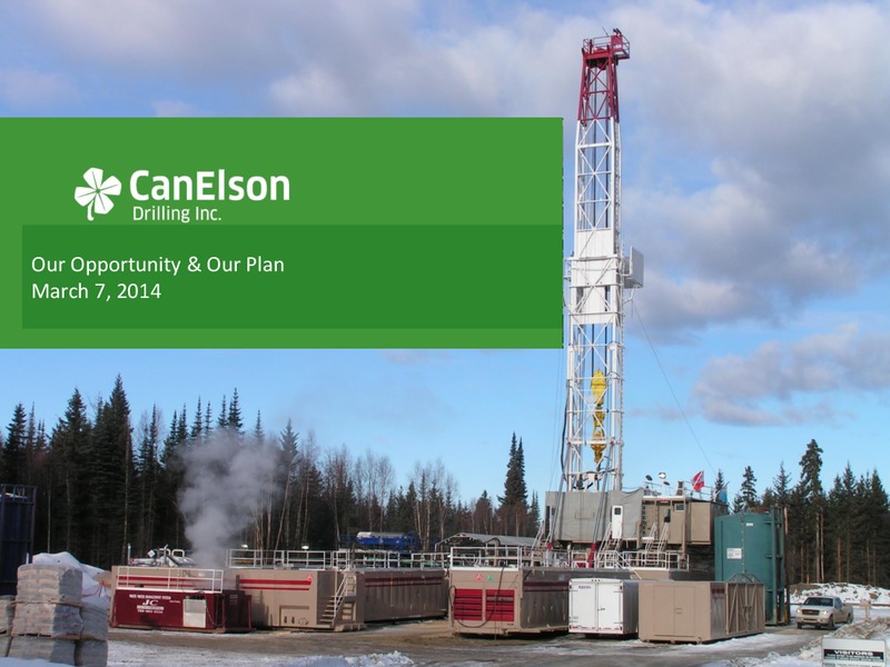 Investor Presentation – Canelson Drilling Inc. – slide 1
