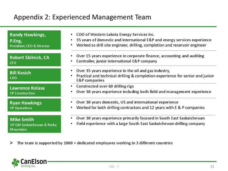 Our Opportunity & Our Plan – Canelson Drilling Inc. – slide 10