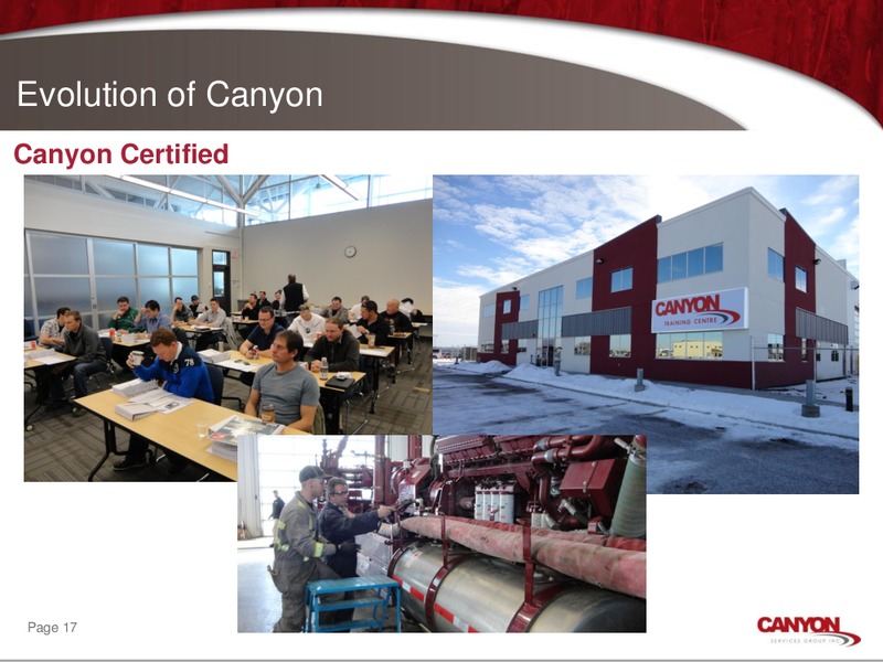 CORPORATE OVERVIEW PRESENTATION – Canyon Services Group Inc. – slide 16