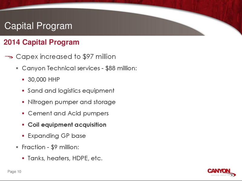 CORPORATE OVERVIEW PRESENTATION – Canyon Services Group Inc. – slide 9