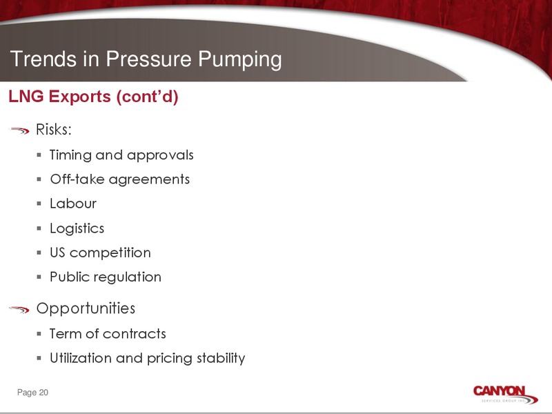 CORPORATE OVERVIEW PRESENTATION – Canyon Services Group Inc. – slide 19