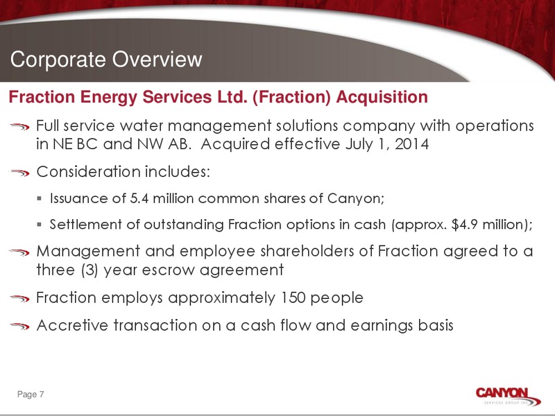 CORPORATE OVERVIEW PRESENTATION – Canyon Services Group Inc. – slide 6
