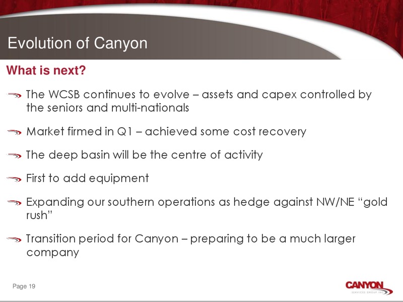 CORPORATE OVERVIEW PRESENTATION – Canyon Services Group Inc. – slide 18