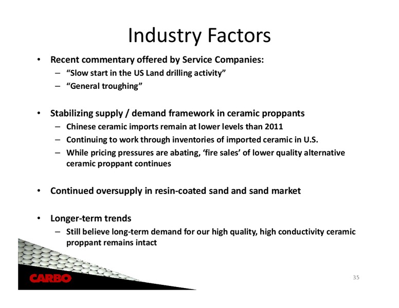 HOWARD WEILS 41ST ANNUAL ENERGY CONFERENCE – Carbo Ceramics Inc. – slide 34