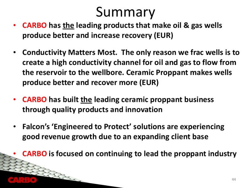 CAPITAL ONE SOUTHCOAST 2012 ENERGY CONFERENCE – Carbo Ceramics Inc. – slide 40