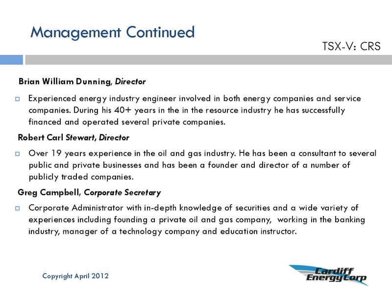 Corporate Presentation – Cardiff Energy Corp. – slide 11