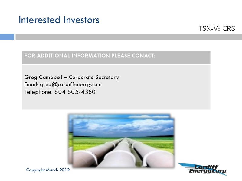Corporate Presentation – Cardiff Energy Corp. – slide 14