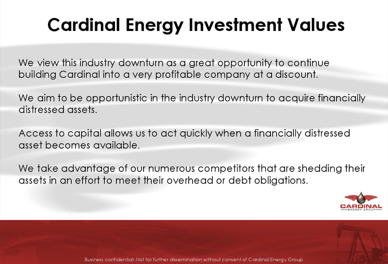 January 2015 Company Presentation – Cardinal Energy Group Inc. – slide 9