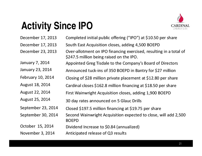 September 2014 Investor Presentation – Cardinal Energy Ltd. – slide 21