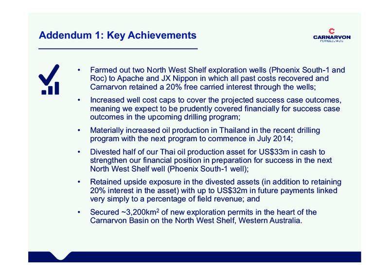 Investor Presentation – Carnarvon Petroleum Ltd. – slide 20