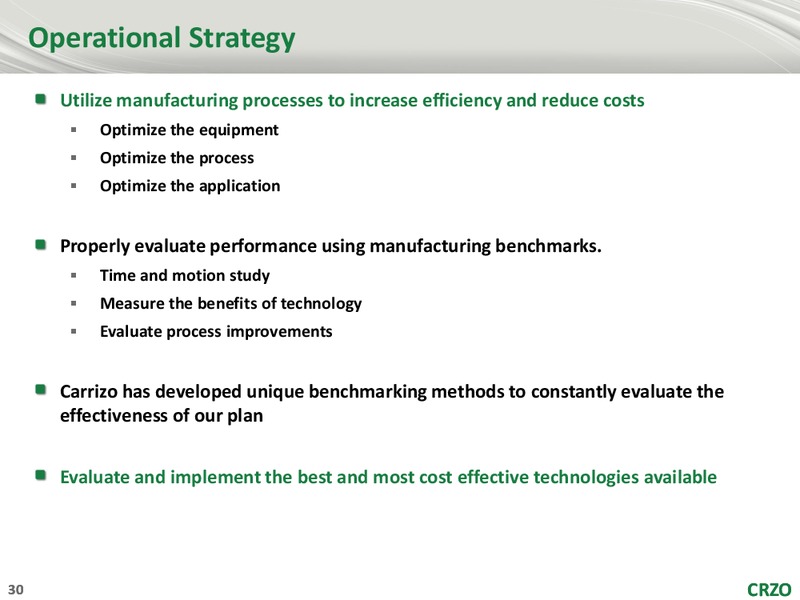 1ST ANNUAL ANALYST CONFERENCE – Carrizo Oil & Gas Inc. – slide 29