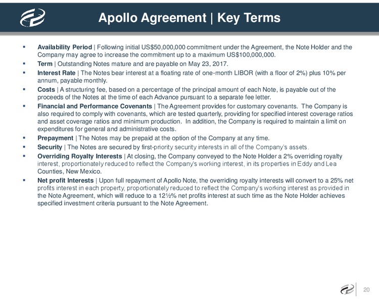 Investor Presentation – Caza Oil & Gas, Inc. – slide 19