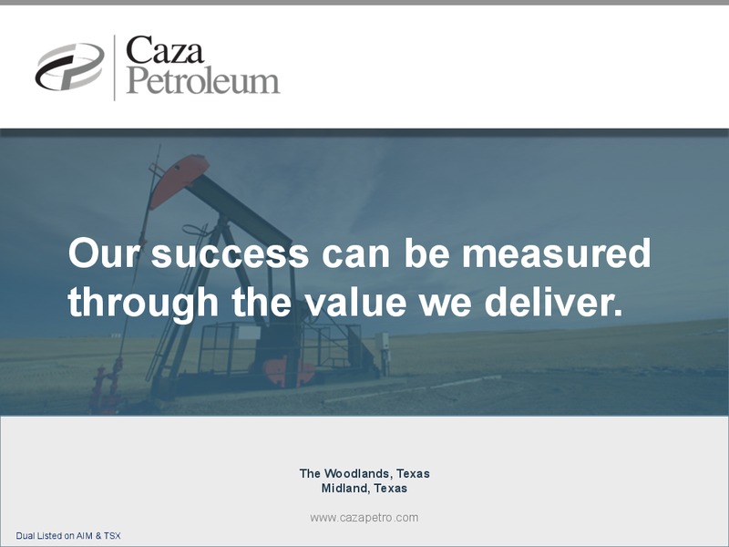 Investor Presentation – Caza Oil & Gas, Inc. – slide 1